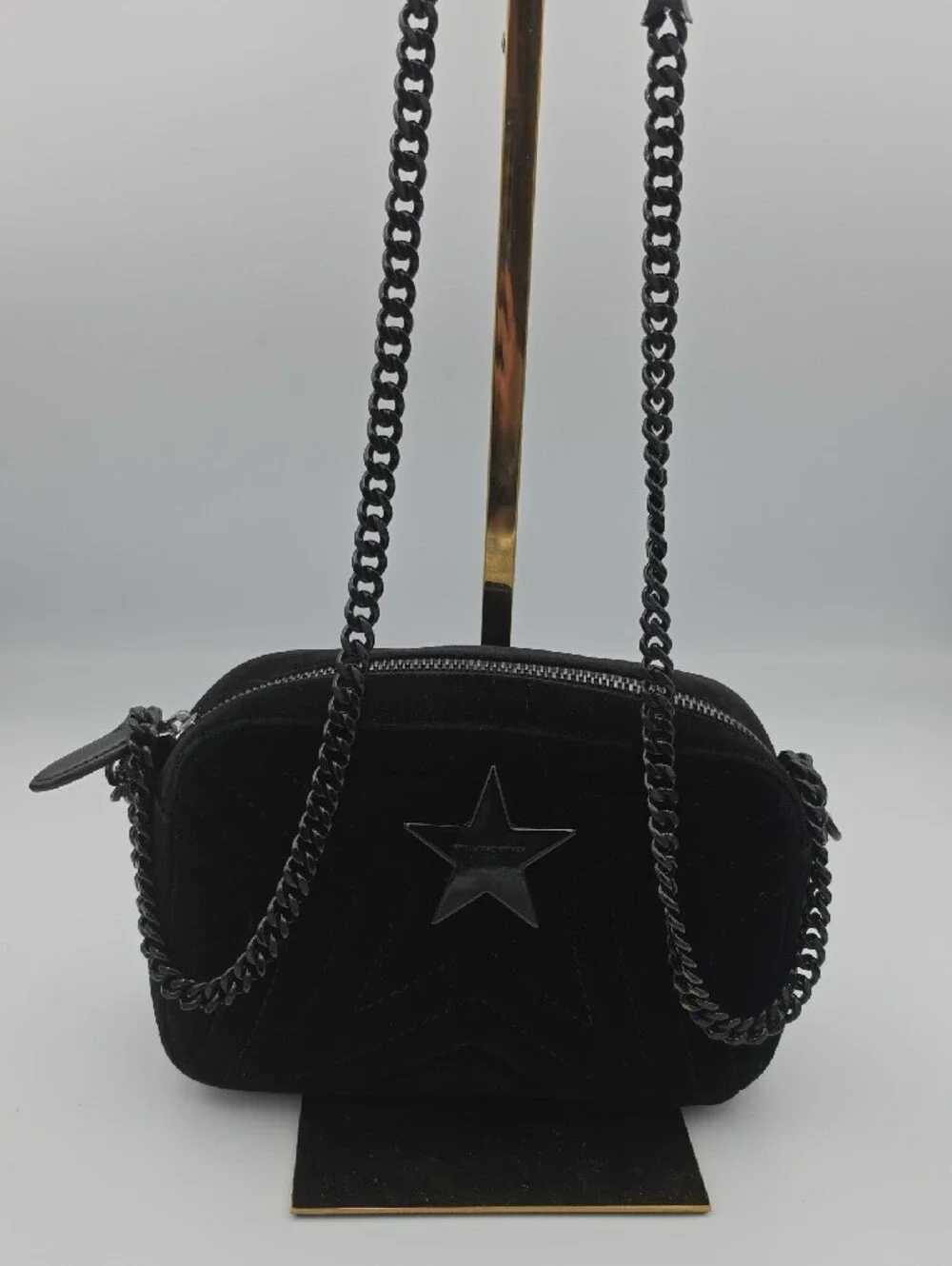 Stella McCartney Black Crossbody Bag with Star Detail